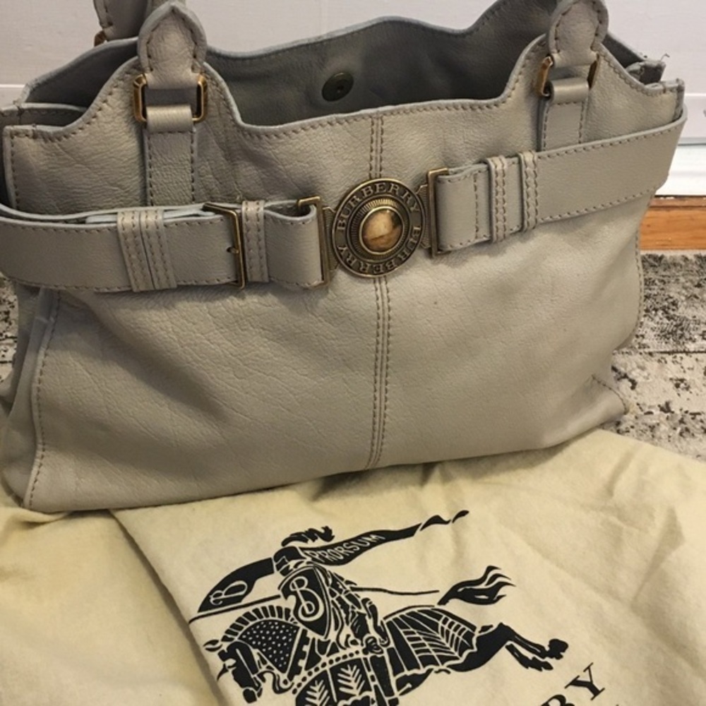 Burberry Saffiano stone leather satchel - Picture 2 of 16